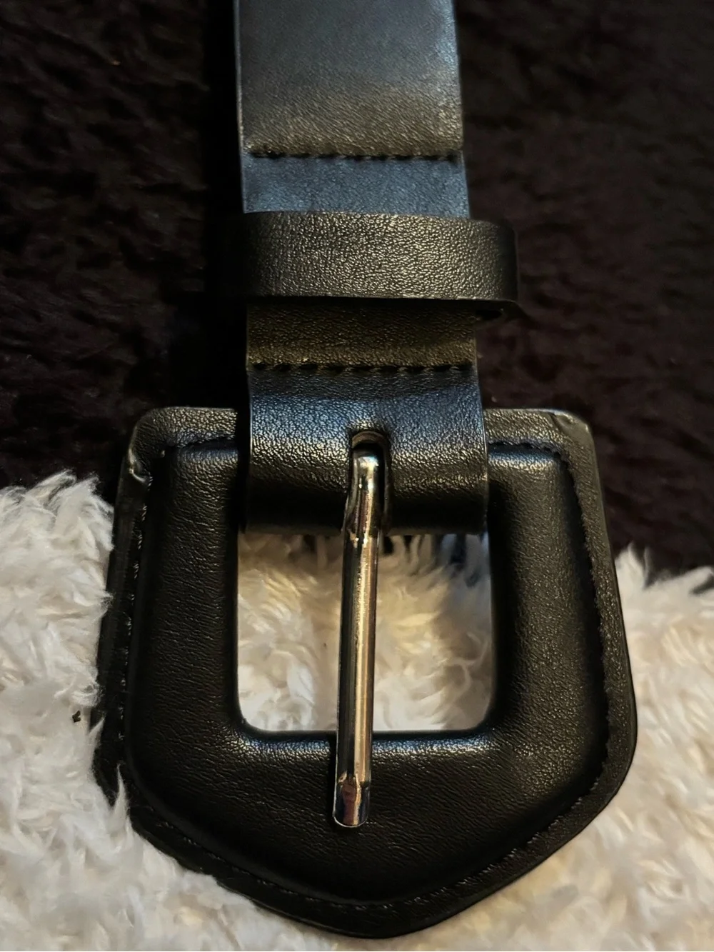 Black Leather Belt with black Buckle